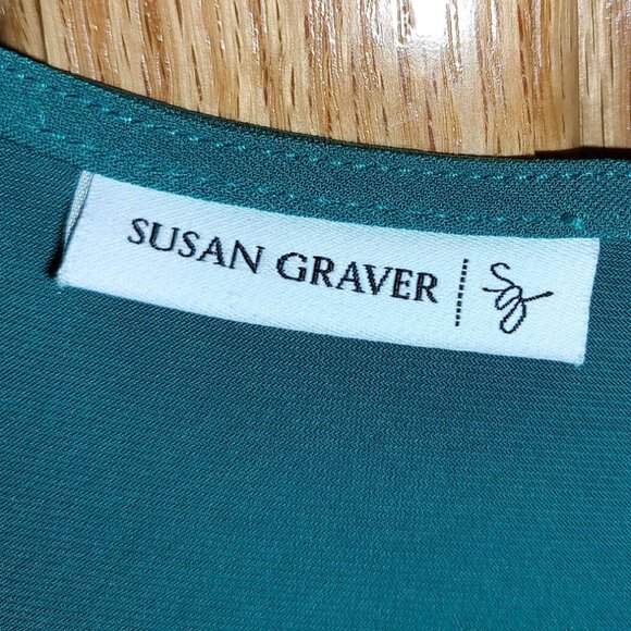 Susan Graver Dress Emerald Green Colored Dress-Size Medium - Picture 3 of 5
